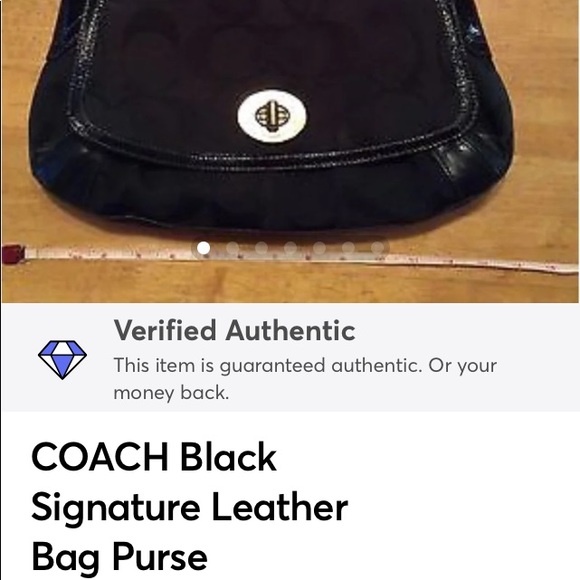 COACH Logo C Black Leather BAG hangtag Authentic - Picture 9 of 9